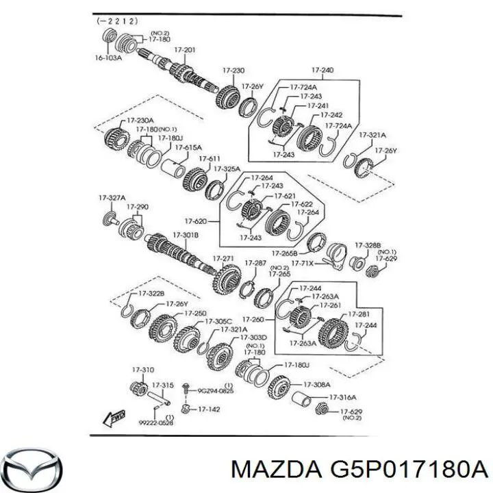 G5P017180A Mazda Łożysko wału sprzęgłowego skrzyni biegów