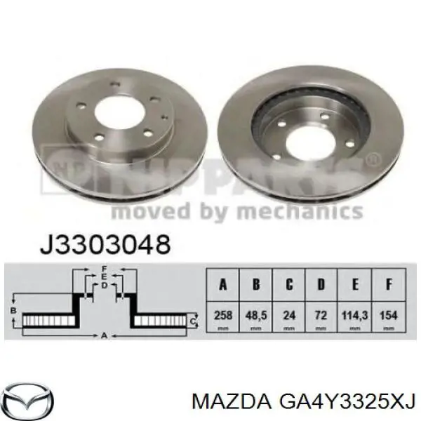 Tarcza hamulcowa przednia Mazda GA4Y3325XJ cena, od 13,98 USD