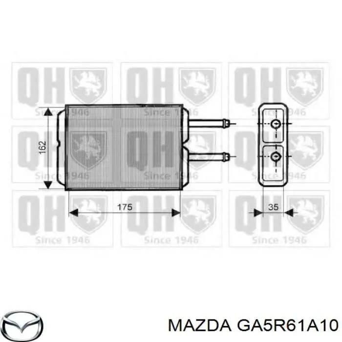 Do koszyka GA5R61A10 Mazda Chłodnica nagrzewnicy (ogrzewacza)