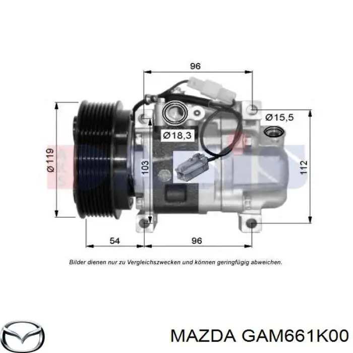 GAM661K00 Mazda Sprężarka klimatyzacji