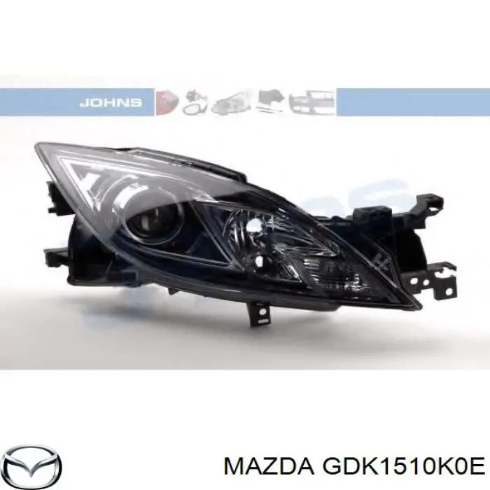 Reflektor prawy Mazda GDK1510K0E cena, od 210,21 USD