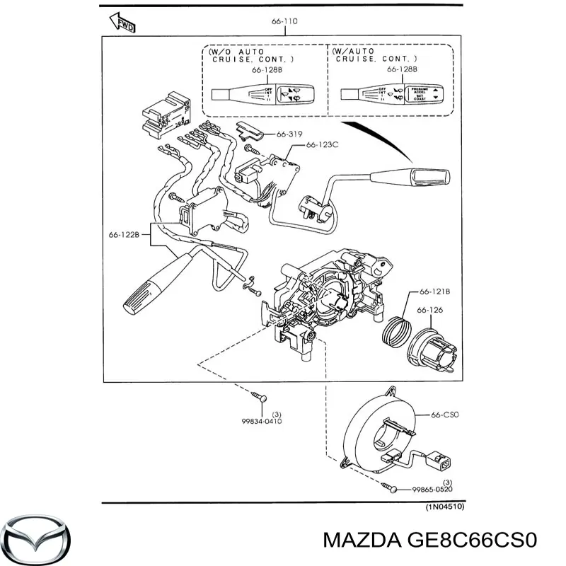Pierścień kontaktowy AIRBAG, taśma kierownicy Mazda GE8C66CS0 cena, od 33,87 USD