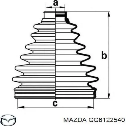 GG6122540 Mazda Osłona przegubu homokinetycznego półosi przedniej wewnętrzna