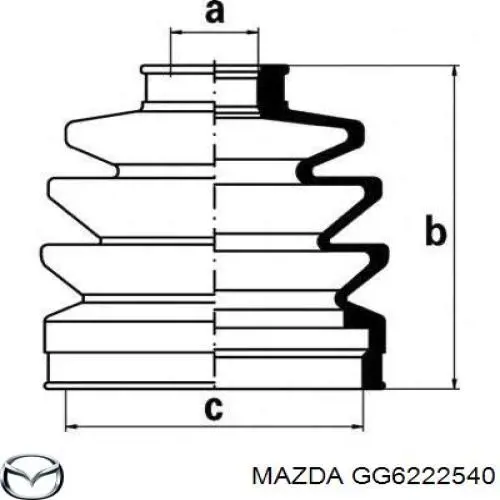Osłona przegubu homokinetycznego półosi przedniej wewnętrzna Mazda GG6222540 cena, od 19,82 USD