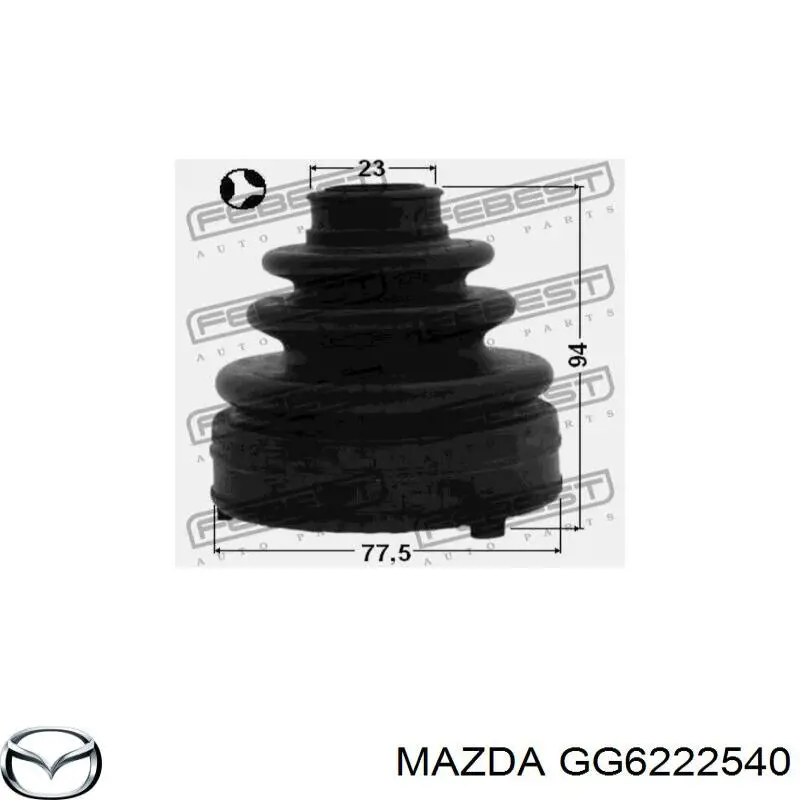 GG6222540 Mazda Osłona przegubu homokinetycznego półosi przedniej wewnętrzna