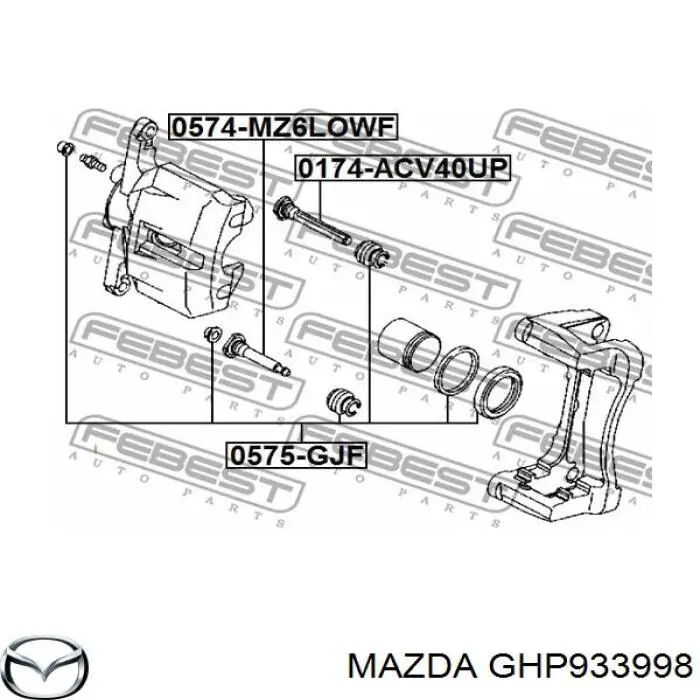 Prowadnica zacisku przedniego dolna Mazda 6 (GJ, GL)