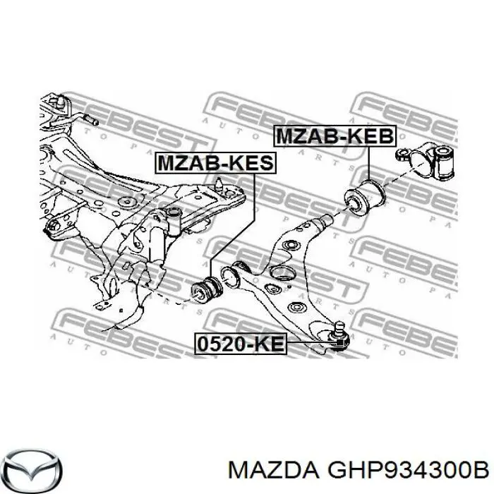 Wahacz zawieszenia przedniego dolny prawy Mazda GHP934300B cena, od 85,11 USD