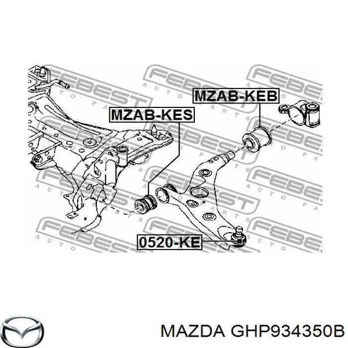Wahacz zawieszenia przedniego dolny lewy Mazda GHP934350B cena, od 107,49 USD