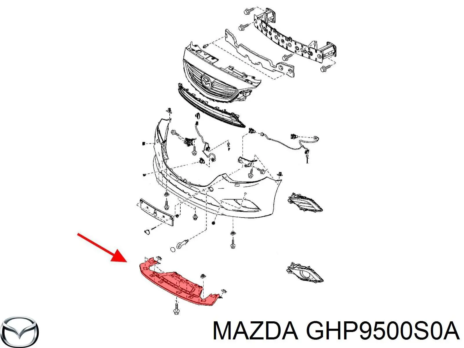Osłona zderzaka przedniego Mazda GHP9500S0A cena, od 19,88 USD