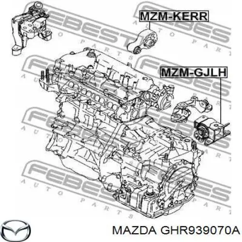 Do koszyka GHR939070A Mazda Poduszka (podpora) silnika lewa