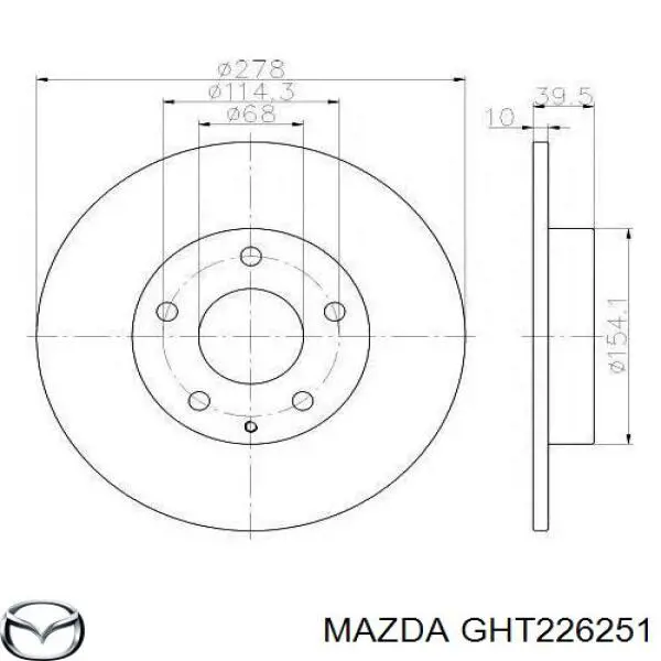 GHT226251 Mazda tarcza hamulcowa tylna