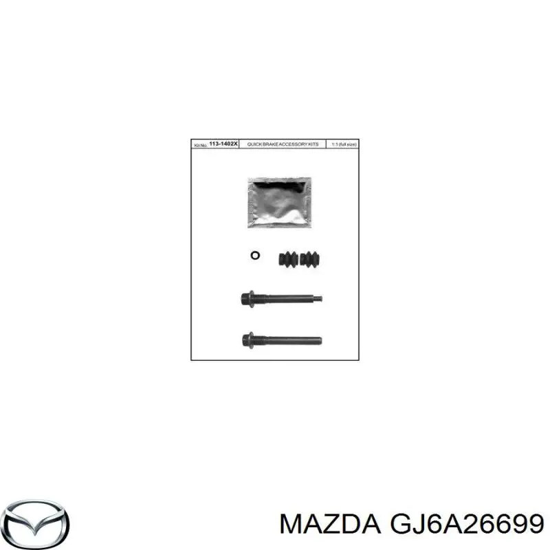 Do koszyka GJ6A26699 Mazda Prowadnica zacisku tylnego górna