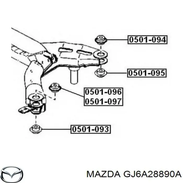 Silentblock tylnej belki Mazda GJ6A28890A cena, od 8,03 USD