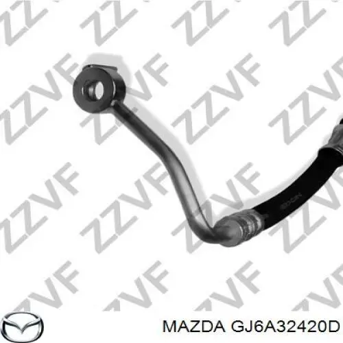 GJ6A32420D Mazda Przewód hydraulicznego układu wspomagania wysokiego ciśnienia, od pompy do maglownicy (mechanizmu)