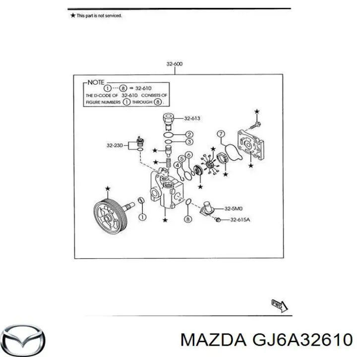 Zestaw naprawczy pompy wspomagania hydraulicznego Mazda CX-7 Sport 