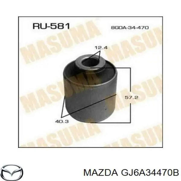 Silentblock przedniego wahacza dolnego GJ6A34470B Mazda