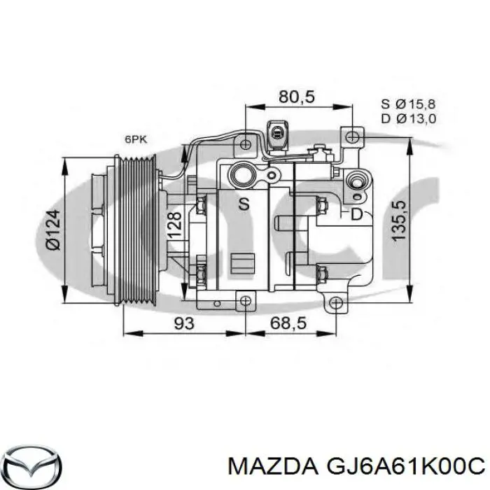Do koszyka GJ6A61K00C Mazda Sprężarka klimatyzacji