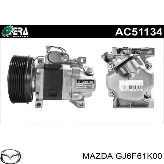 Sprężarka klimatyzacji Mazda GJ6F61K00 cena, od 107,77 USD