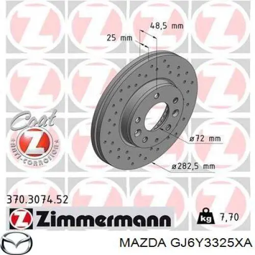 Tarcza hamulcowa przednia GJ6Y3325XA Mazda