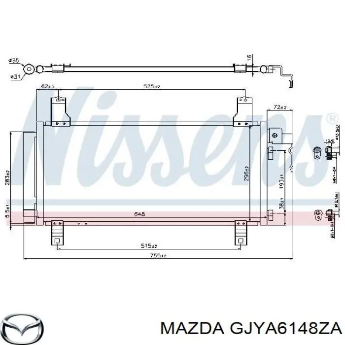 GJYA6148ZA Mazda Chłodnica klimatyzacji