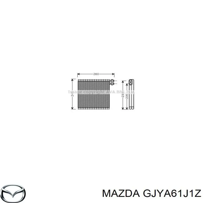 Parownik klimatyzacji Mazda GJYA61J1Z cena, od 19,27 USD