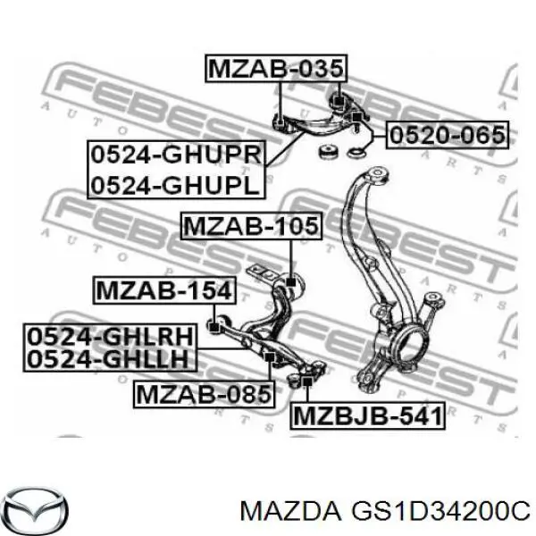 Do koszyka GS1D34200C Mazda Wahacz zawieszenia przedniego prawy górny