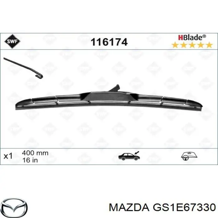 Pióro wycieraczki szyby przedniej pasażera Mazda GS1E67330 cena, od 9,64 USD