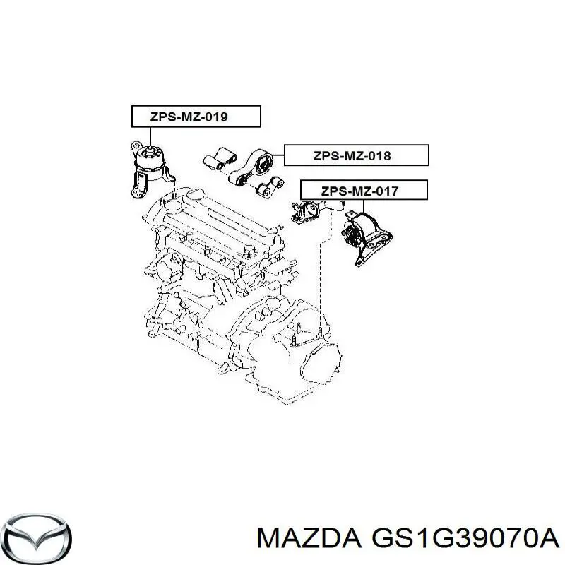 Do koszyka GS1G39070A Mazda Poduszka (podpora) silnika lewa