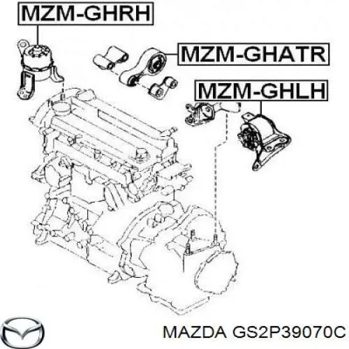 Poduszka (podpora) silnika lewa Mazda GS2P39070C cena, od 59,70 USD