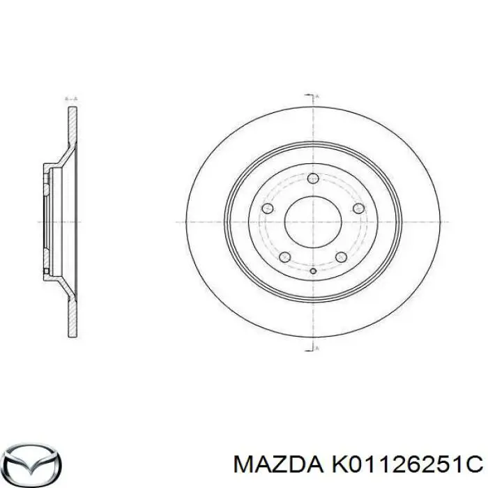 K01126251C Mazda Tarcza hamulcowa tylna