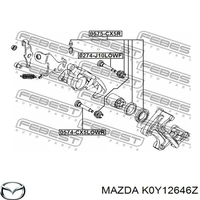 K0Y12646Z Mazda Zestaw naprawczy zacisku hamulcowego tylnego