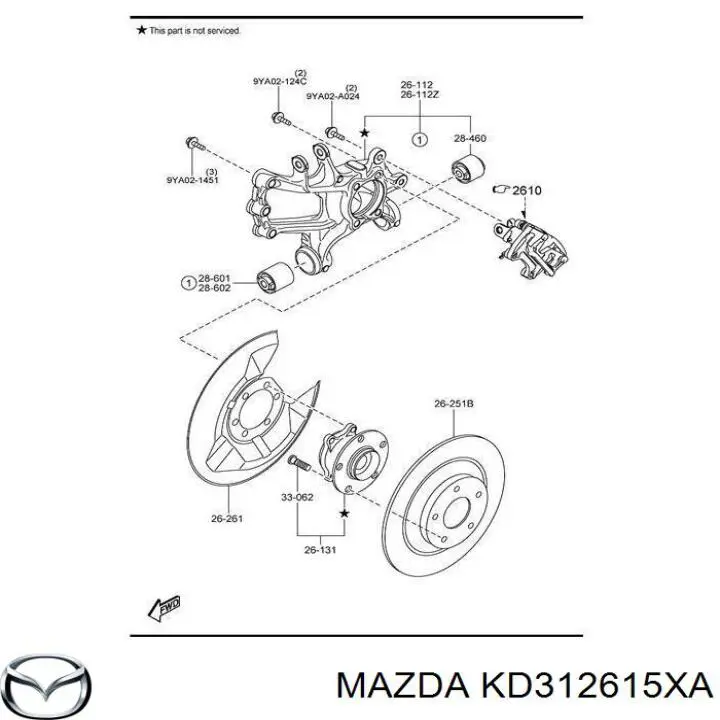 Do koszyka KD312615XA Mazda Piasta tylna