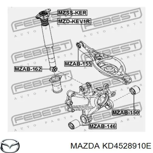 Amortyzator tylny Mazda KD4528910E cena, od 37,24 USD