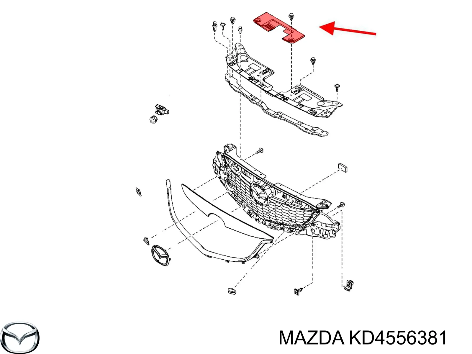 KD4556381 Mazda Nakładka panelu przedniego (osłony chłodnicy) górna