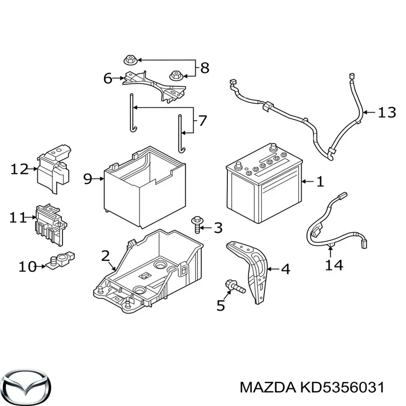 KD5356031 Mazda mocowanie (podstawa akumulatora)