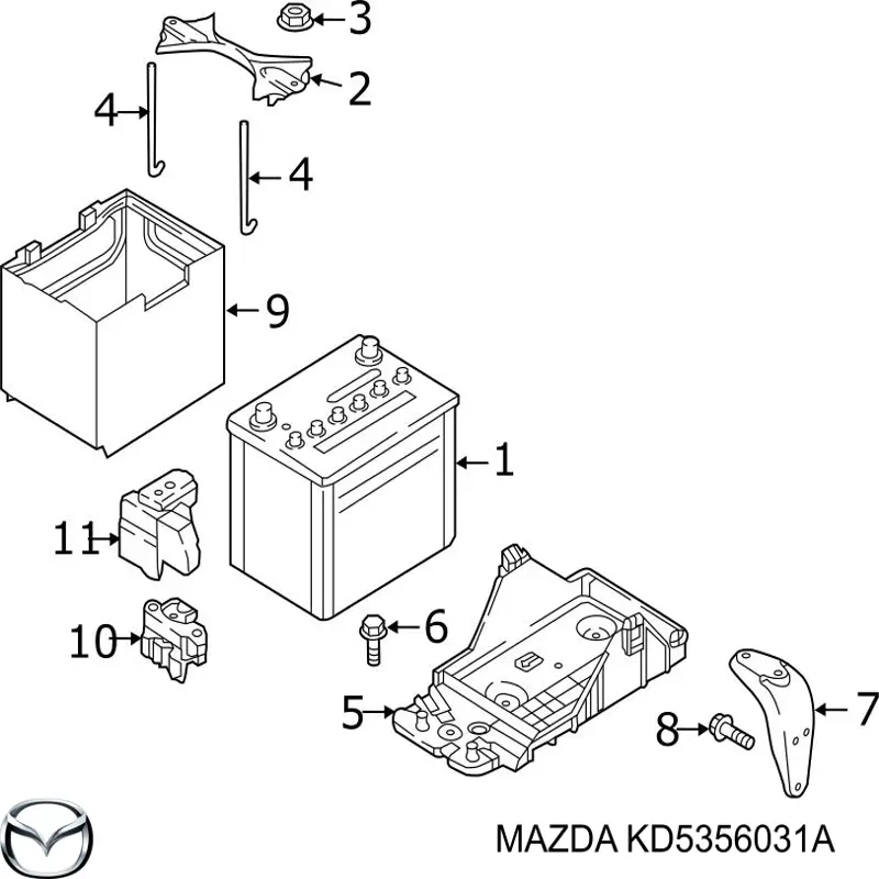 KD5356031A Mazda mocowanie (podstawa akumulatora)