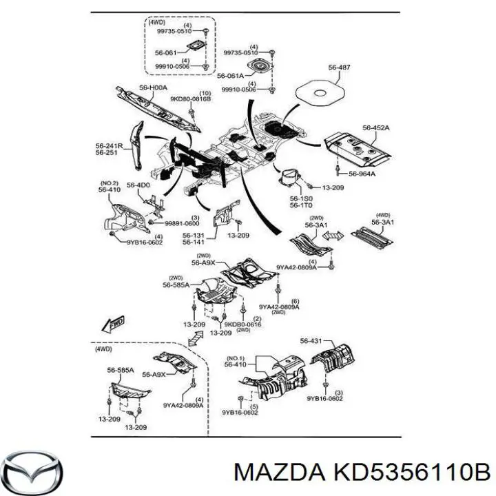 Osłona silnika, miski (przedziału silnika) Mazda 6 (GJ, GL)