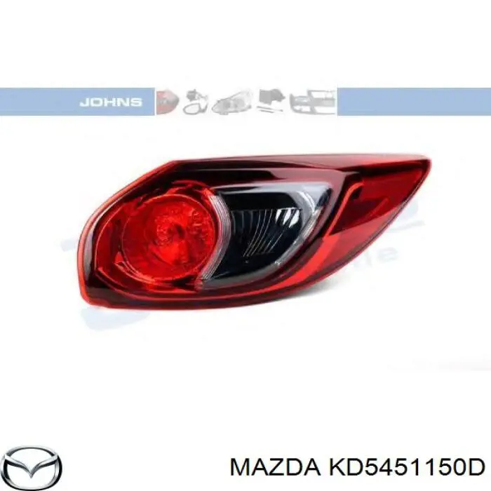Lampa zespolona tylna prawa zewnętrzna Mazda KD5451150D cena, od 168,55 USD