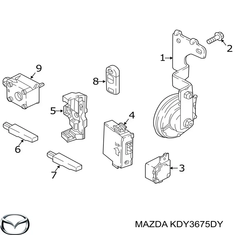Do koszyka KDY3675DY Mazda Brelok-sterownik sygnalizacji