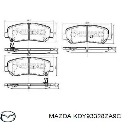 KDY93328ZA9C Mazda Klocki hamulcowe przednie tarczowe