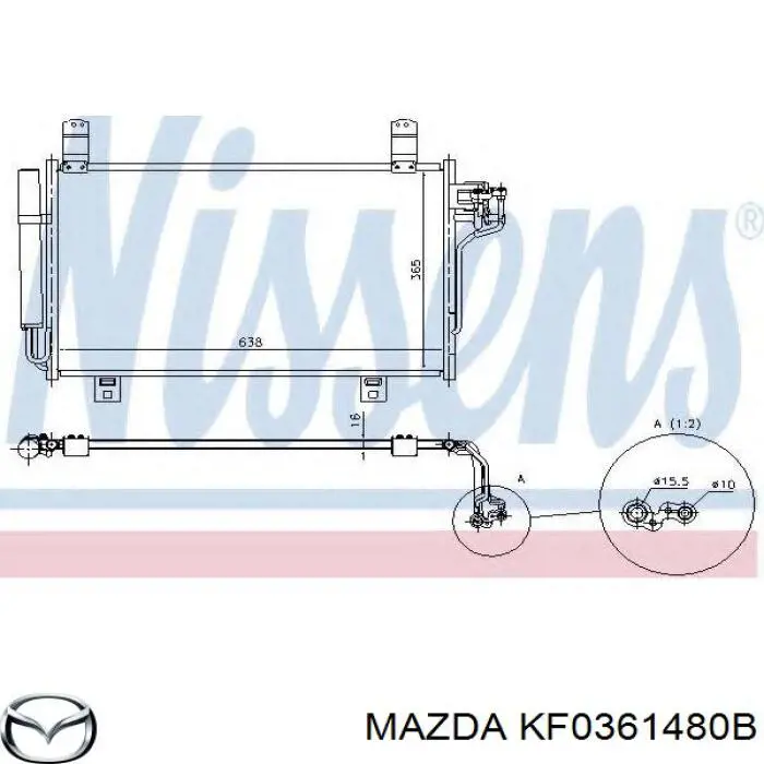 Do koszyka KF0361480B Mazda Chłodnica klimatyzacji