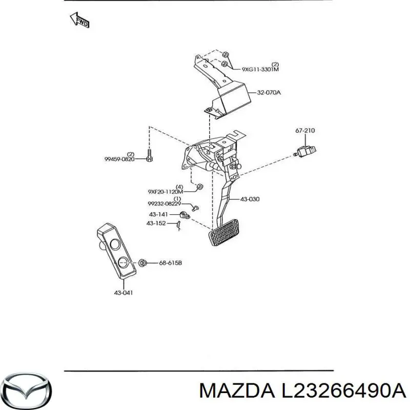 Do koszyka L23266490A Mazda Czujnik włącznika świała stop