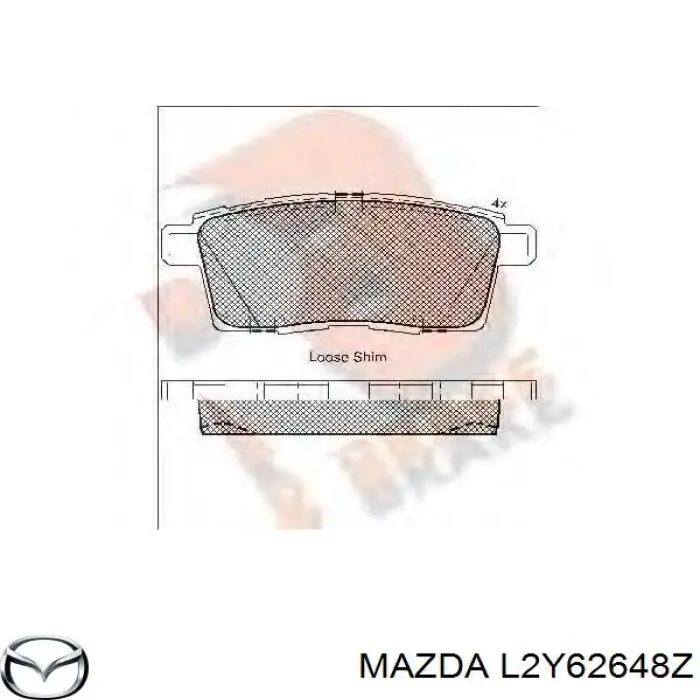 Okładziny (klocki) do hamulców tarczowych tylne Mazda L2Y62648Z cena, od 15,38 USD