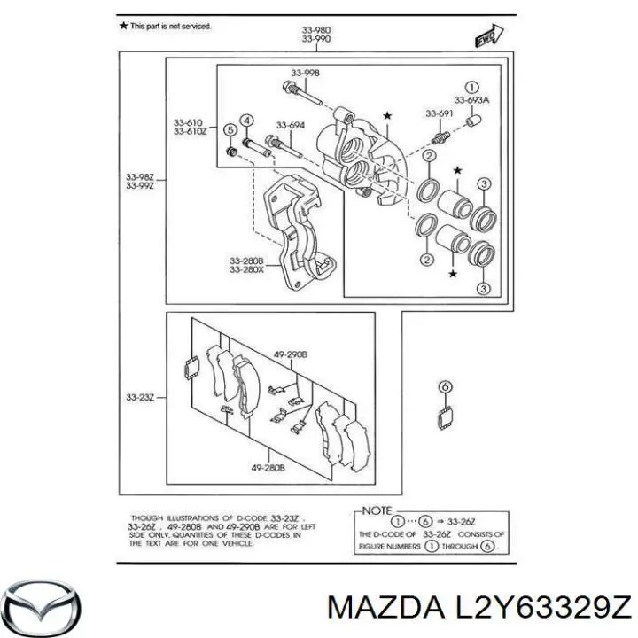 L2Y63329Z Mazda Klocki hamulcowe przednie tarczowe