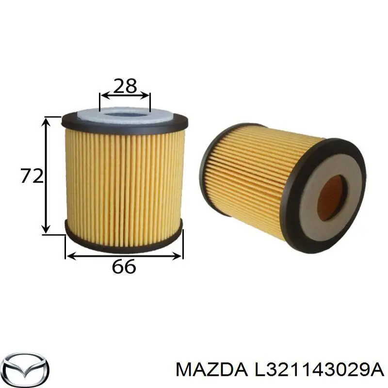 Filtr oleju Mazda L321143029A cena, od 26,05 USD