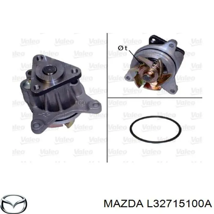 Pompa chłodząca wodna Mazda L32715100A cena, od 46,55 USD