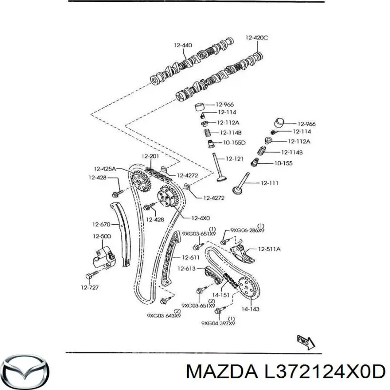 Koło zębate walcowe wału rozrządu silnika, dolotowego (ssącego) Mazda L372124X0D cena, od 122,78 USD
