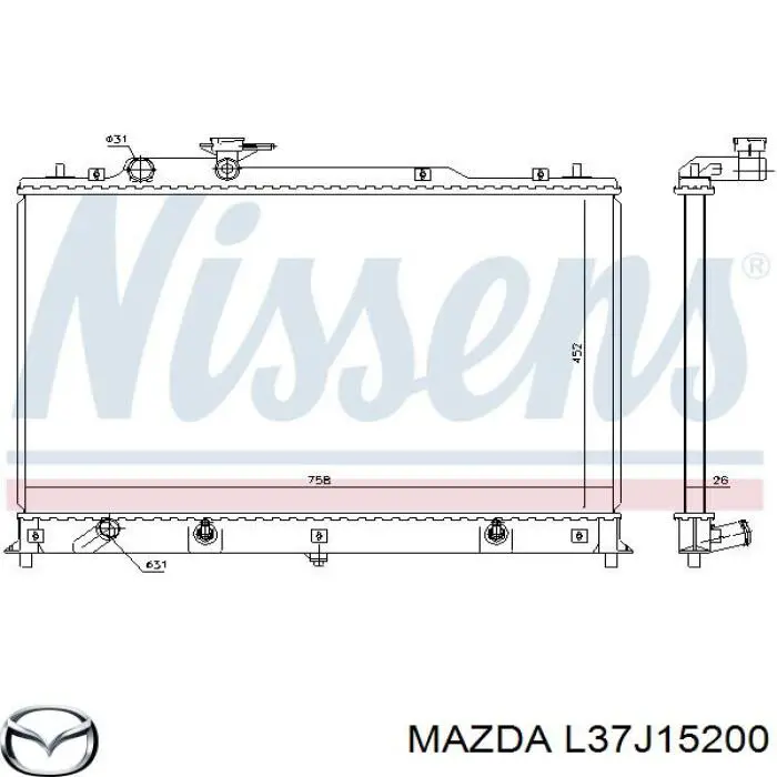 Do koszyka L37J15200 Mazda Chłodnica silnika