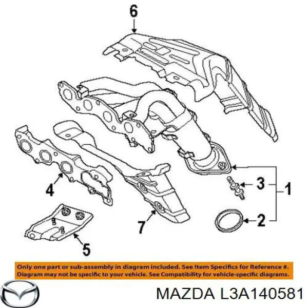 L3A140581 Mazda Uszczelka rury odbiornika tłumika
