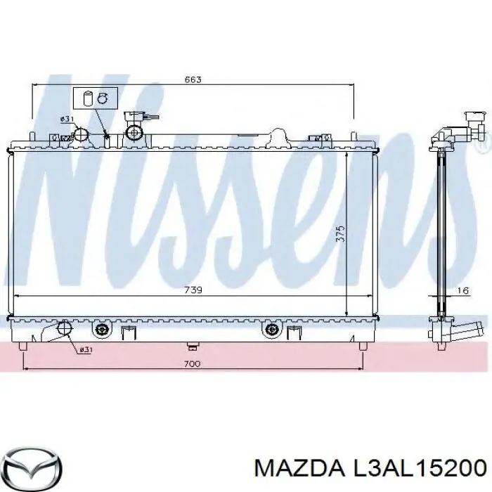 Do koszyka L3AL15200 Mazda Chłodnica silnika